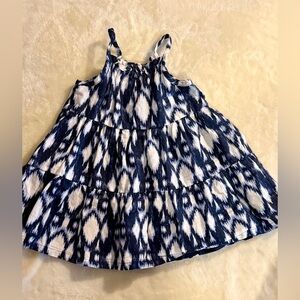 Baby Gap Girls Navy White Ikat Tiered Sundress Size 2T Boho Summer